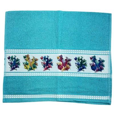 Toalha De Rostotransfer Felpuda Floral 42cm X 72cm Savitex Azul Claro