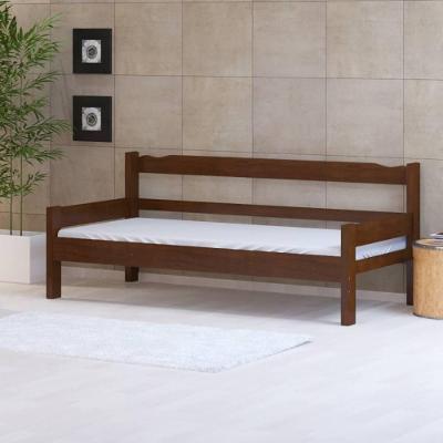 Sofá Cama Solteiro De Madeira Maciça Nemargi Castanho