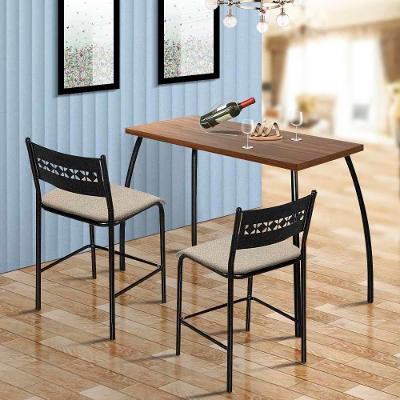 Conjunto De Mesa Com 2 Cadeiras Fit Flora Assento Bege Aço Nobre