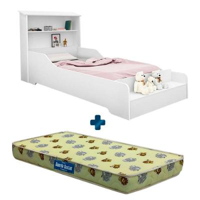 Cama Infantojuvenil Menina Montessoriana Branca Liz Cambel Com Colchão Probel