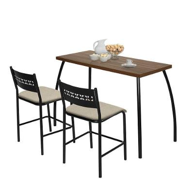 Mesa Retangular Com Duas Cadeiras Fit Flora Assento Bege