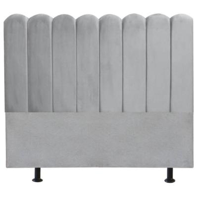 Cabeceira Estofada Cama Box King 195 Cm Maitê Suede Cor:cinza Claro