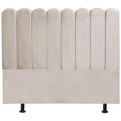 Cabeceira Estofada Cama Box King 195 Cm Maitê Suede Cor:bege