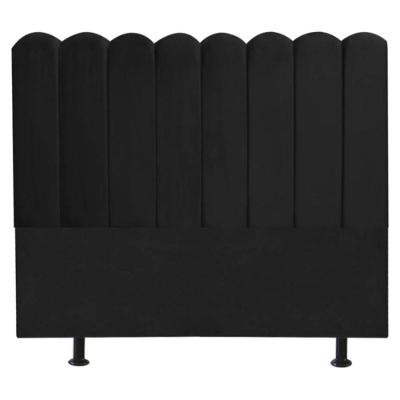 Cabeceira Estofada Cama Box King 195 Cm Maitê Suede Cor:preto