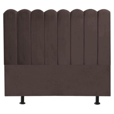 Cabeceira Estofada Cama Box King 195 Cm Maitê Suede Cor:marrom