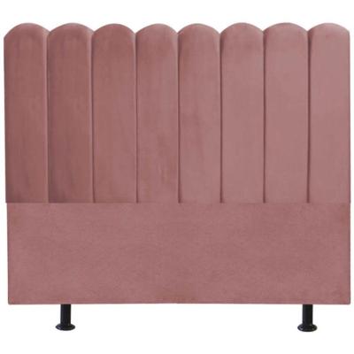 Cabeceira Estofada Cama Box King 195 Cm Maitê Suede Cor:rosê