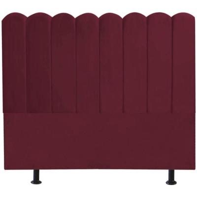 Cabeceira Estofada Cama Box King 195 Cm Maitê Suede Cor:bordô