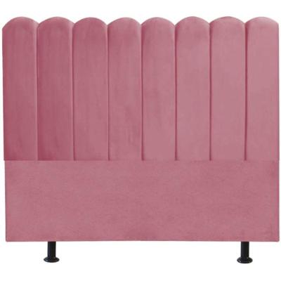 Cabeceira Estofada Cama Box King 195 Cm Maitê Suede Cor:rosa