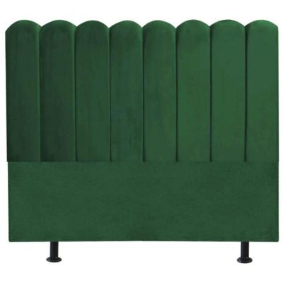 Cabeceira Estofada Cama Box King 195 Cm Maitê Suede Cor:verde
