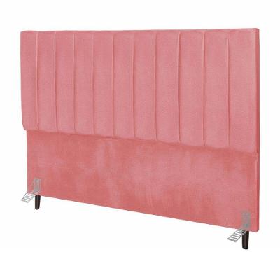 Cabeceira Estofada Cama Box Solteiro 90 Cm Carolina Suede E Frame Cor:rosa