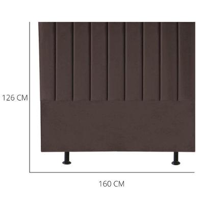 Cabeceira Estofada Cama Casal Queen Size 160 Cm Carolina Veludo E Frame Cor:marrom