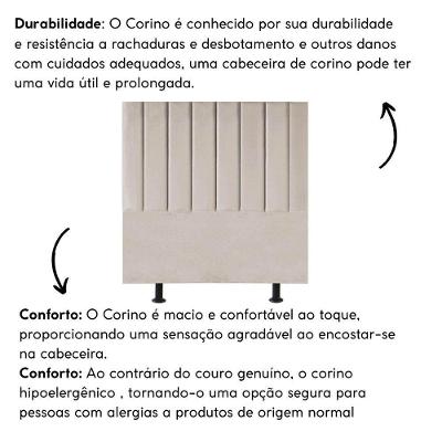 Cabeceira Cama Casal Box Queen Size 160 Cm Carolina Corino E Frame Cor:bege