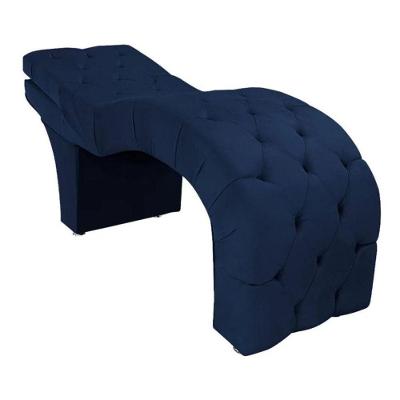 Maca Estética Estofada Reclinável Ergonômica Suede Marilia Cor:azul Marinho