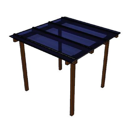 Kit Policarbonato Azul 6mm 2,00m X 3,00m - Perfis Naturais