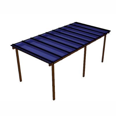 Kit Policarbonato Azul 6mm 6,00m X 3,00m - Perfis Naturais