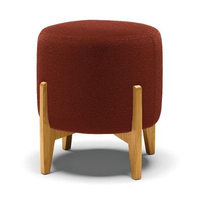 Puff Banqueta Decorativo Base Madeira Stella Bouclê Terra P01 - D'rossi