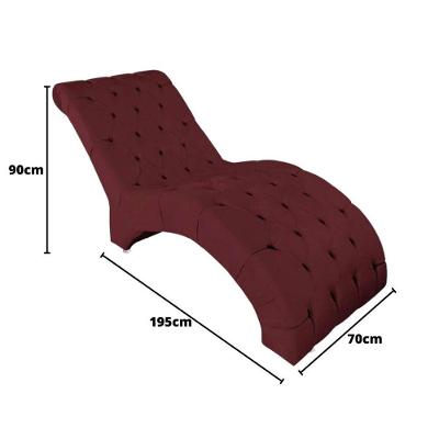 Recamier Maca Estofada Espreguiçadeira Para Sala E Cliníca Estética Veludo Talita Cor:bordô