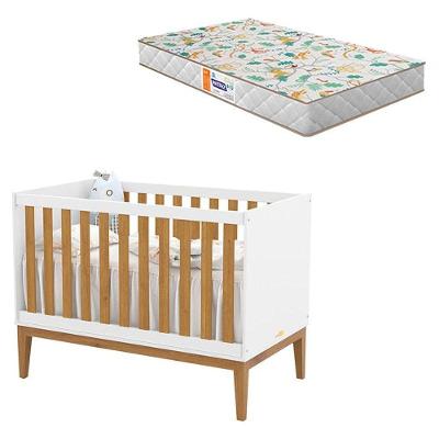Berço Americano Unique Branco Soft Freijó Eco Wood Com Colchão Gazin - Matic