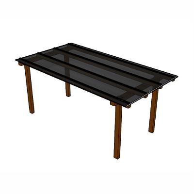 Kit Policarbonato Fume 6mm 2,00m X 6,00m - Perfis Naturais