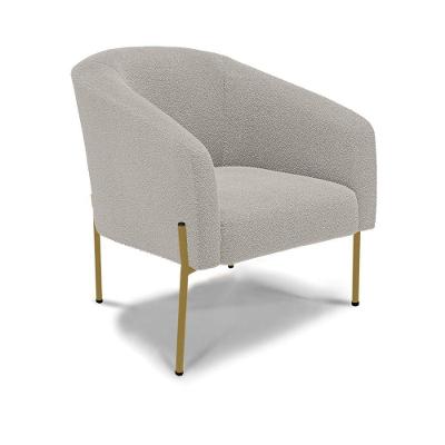 Poltrona Decorativa Pé De Ferro Dourado Stella Bouclê D03 - D'rossi Cor Cinza