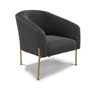 Poltrona Decorativa Pé De Ferro Dourado Stella Bouclê D03 - D'rossi Cor Grafite