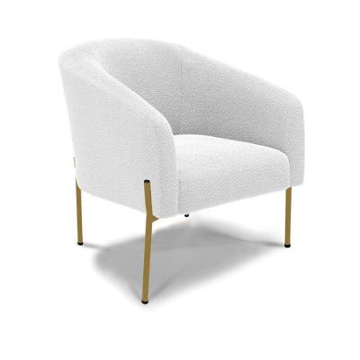 Poltrona Decorativa Pé De Ferro Dourado Stella Bouclê D03 - D'rossi Cor Off White