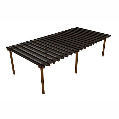 Kit Policarbonato Fume 4mm 12,00m X 3,00m - Perfis Naturais