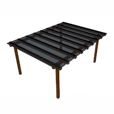 Kit Policarbonato Fume 4mm 4,00m X 4,00m - Perfis Naturais