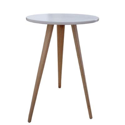 Mesa Lateral De Canto E Apoio Redonda Pé Palito Karina 68 Cm branco