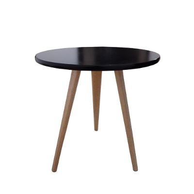 Mesa Lateral De Canto E Apoio Redonda Pé Palito Retrô 44 Cm preto