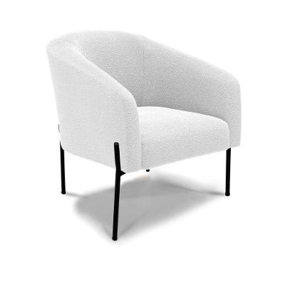 Poltrona Decorativa Pé De Ferro Preto Stella Bouclê D03 - D'rossi Cor Off White