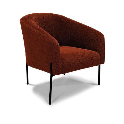 Poltrona Decorativa Pé De Ferro Preto Stella Bouclê D03 - D'rossi Cor Terra