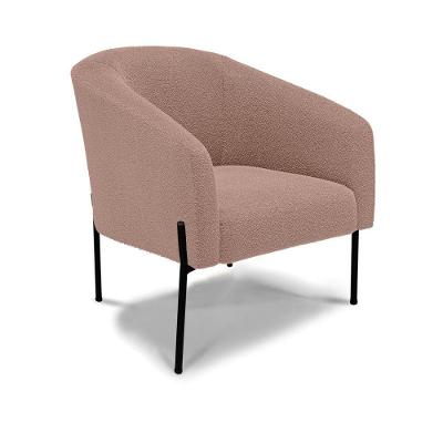 Poltrona Decorativa Pé De Ferro Preto Stella Bouclê D03 - D'rossi Cor Rose