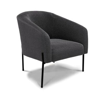 Poltrona Decorativa Pé De Ferro Preto Stella Bouclê D03 - D'rossi Cor Grafite