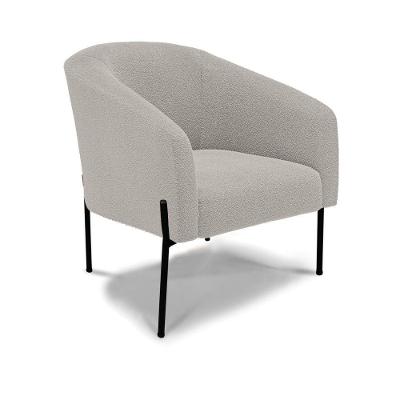Poltrona Decorativa Pé De Ferro Preto Stella Bouclê D03 - D'rossi Cor Cinza