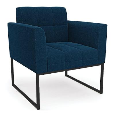 Poltrona Sala De Estar Industrial Preto Elisa Bouclê D03 - D'rossi Cor Azul