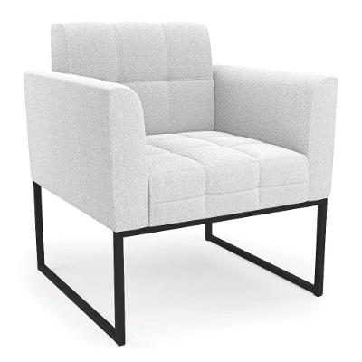 Poltrona Sala De Estar Industrial Preto Elisa Bouclê Off White D03 - D'rossi
