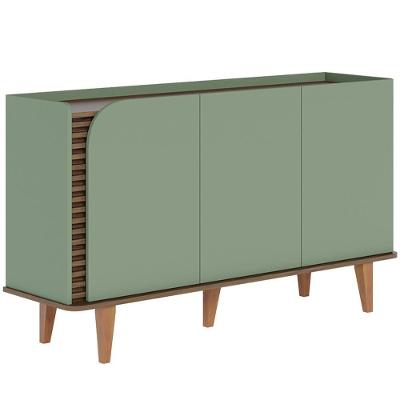Aparador Buffet Para Sala De Jantar 3 Portas Elora C04 Hortelã Amêndoa - Lyam Decor