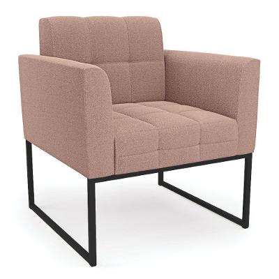Poltrona Sala De Estar Industrial Preto Elisa Bouclê D03 - D'rossi Cor Rose
