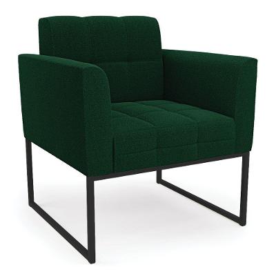 Poltrona Sala De Estar Industrial Preto Elisa Bouclê D03 - D'rossi Cor Verde