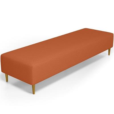 Puff Decorativo Sala De Estar Bali W01 Pés Palito 210x60cm Tecido Terracota - Lyam Decor