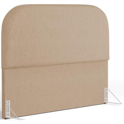 Cabeceira Cama Box Casal 140cm Orgânica Lanna W01 Linho Bege Escuro - Lyam Decor