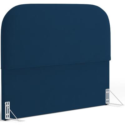 Cabeceira Cama Box Queen 160cm Orgânica Lanna W01 Suede Azul Marinho - Lyam Decor
