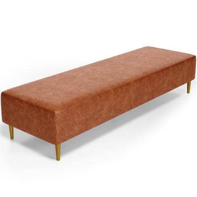 Puff Decorativo Sala De Estar Bali W01 Pés Palito 210x60cm Couríssimo Camel - Lyam Decor