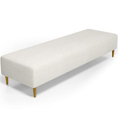 Puff Decorativo Sala De Estar Bali W01 Pés Palito 170x60cm Linho Champagne - Lyam Decor