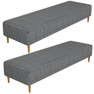 Kit 02 Puffs Decorativo Sala De Estar Bali W01 Pés Palito 170x60cm Pied Poule - Lyam Decor