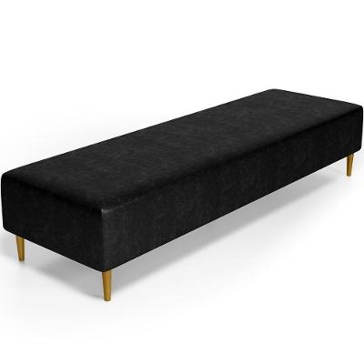 Puff Decorativo Sala De Estar Bali W01 Pés Palito 210x60cm Couríssimo Preto - Lyam Decor