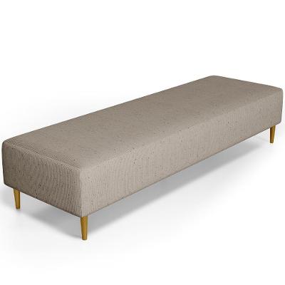 Puff Decorativo Sala De Estar Bali W01 Pés Palito 170x60cm Linho Bege - Lyam Decor