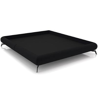 Cama Casal Queen Base Box Pés De Ferro Estilo Industrial 176cm Otto P05 Veludo Preto- Lyam Decor