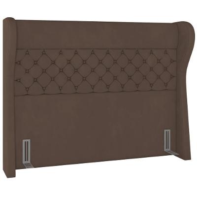 Cabeceira Cama Box Queen 160 Cm P05 Madrid Veludo Marrom - Lyam Decor